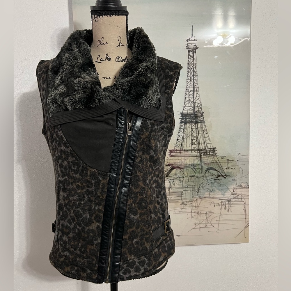 Miss Me Animal Print Faux Fur Vest